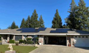 a house with solar panels on the roof