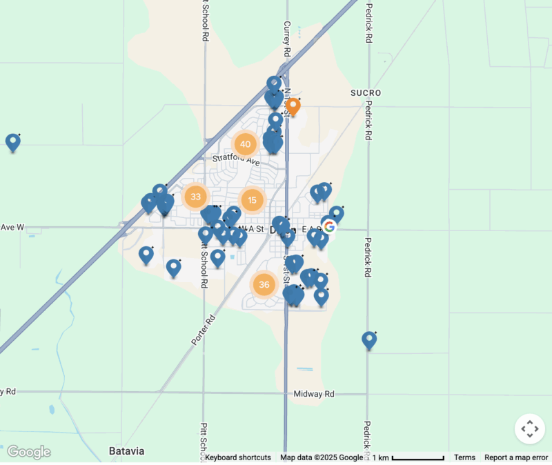 Map of solar installations in Dixon, California