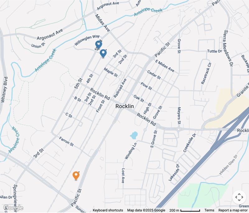 Rocklin Map of solar installations by Ambrose Solar in Rocklin, California
